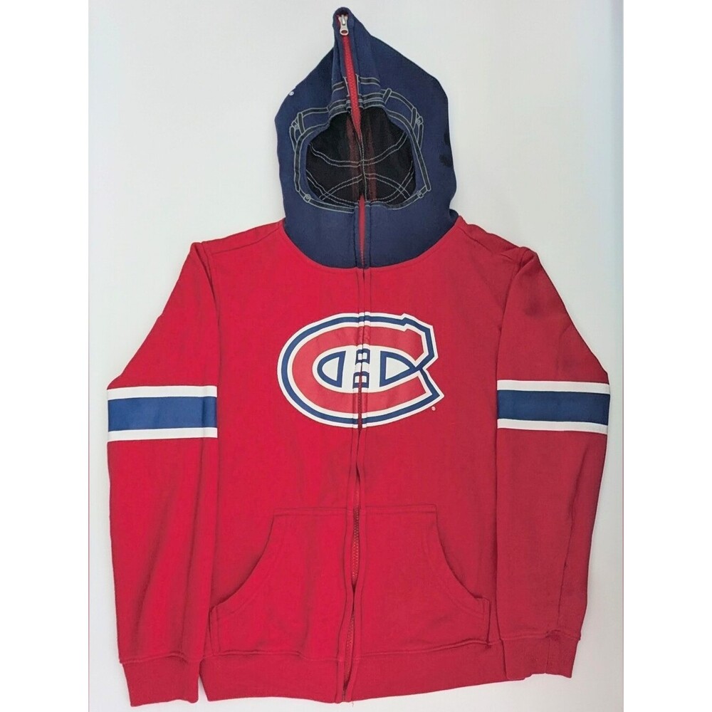 NHL Montreal Canadiens Kids' (Large) Zip-Front Sweatshirt Hoodie w/Zip-Up Mask